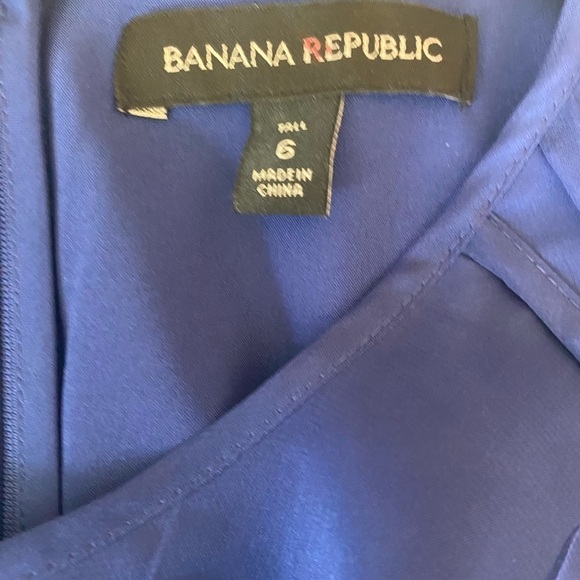 Banana Republic Midi Pleated Tall Blue Slip Look Drop Waist Y2K Dress Size 6 - Picture 9 of 9